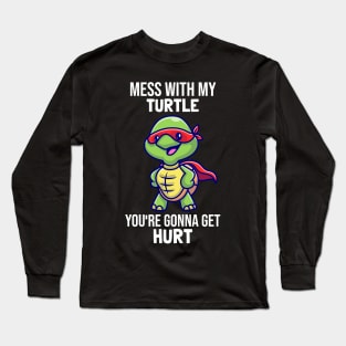 Cute Kawaii Turtle Lover Hero Animal Long Sleeve T-Shirt